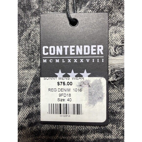 Contender Premium Men's Slim Straight Leg Patched Distressed Jeans Size 40x34 - Picture 9 of 15